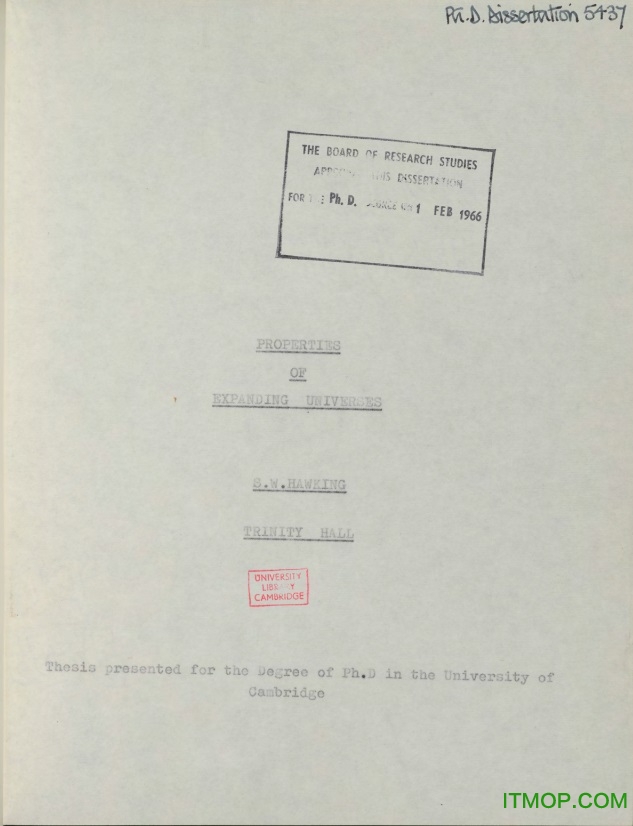 霍金公开博士论文