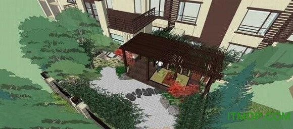 草图大师Sketchup日式小院SU模型
