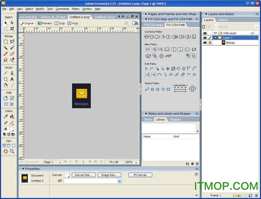 fireworks中进行图标细节刻画