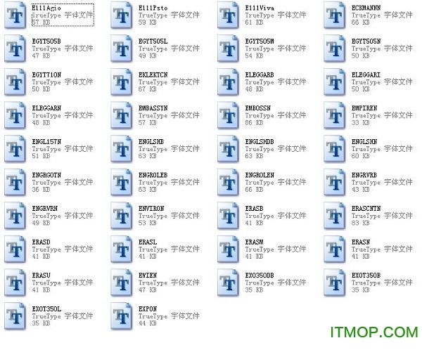 英文字体E库330款打包