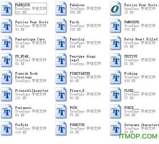 英文字体F库580款打包
