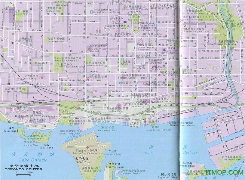 加拿大多伦多地图中文版