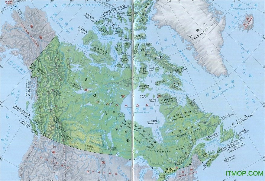 加拿大地形地貌图