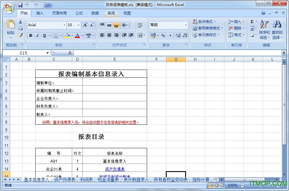 最新财务报表模板