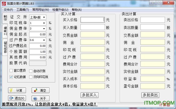 股票保本计算器