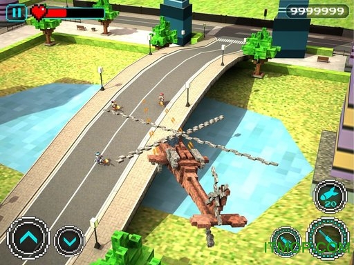 方块直升机突击任务游戏