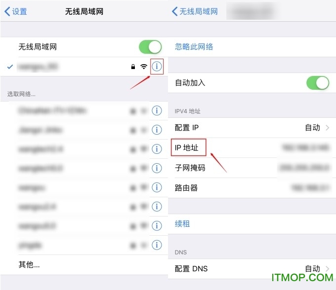 iPhone网络ip地址