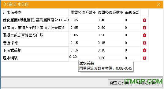 海绵城市计算-下垫面汇水面积设置