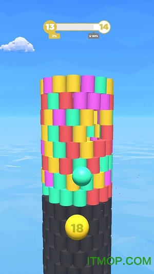 彩色球跳塔游戏 彩色球跳塔游戏