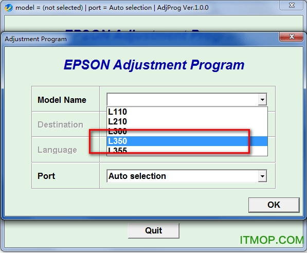 爱普生Epson L350清零软件