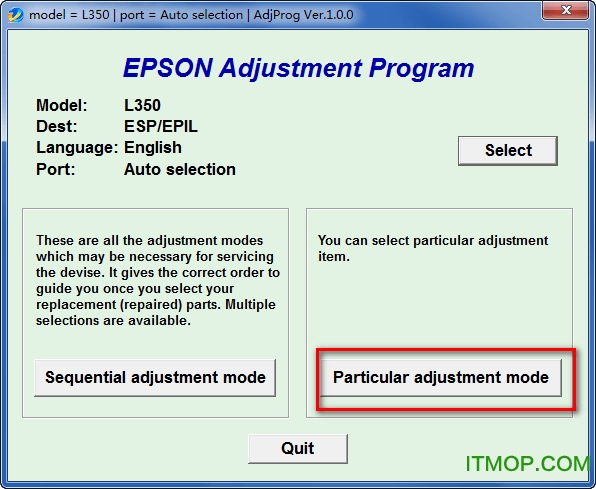 爱普生Epson L350清零软件