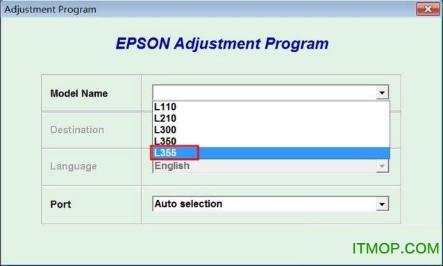 爱普生l355清零软件