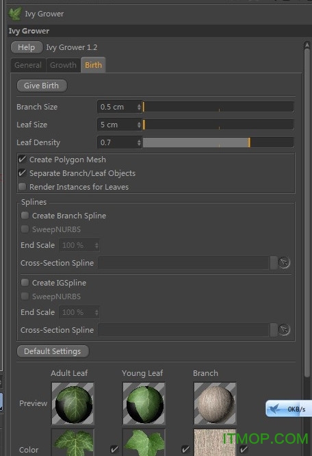 C4D春藤植物生长插件Ivy Grower C4D春藤植物生长插件Ivy Grower