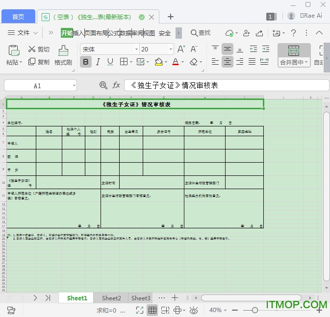 退休审批表模板