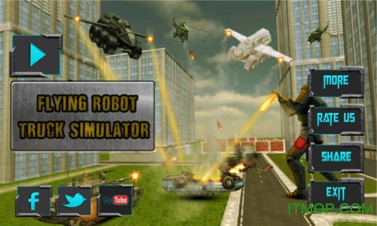 飞行机器人卡车模拟游戏
