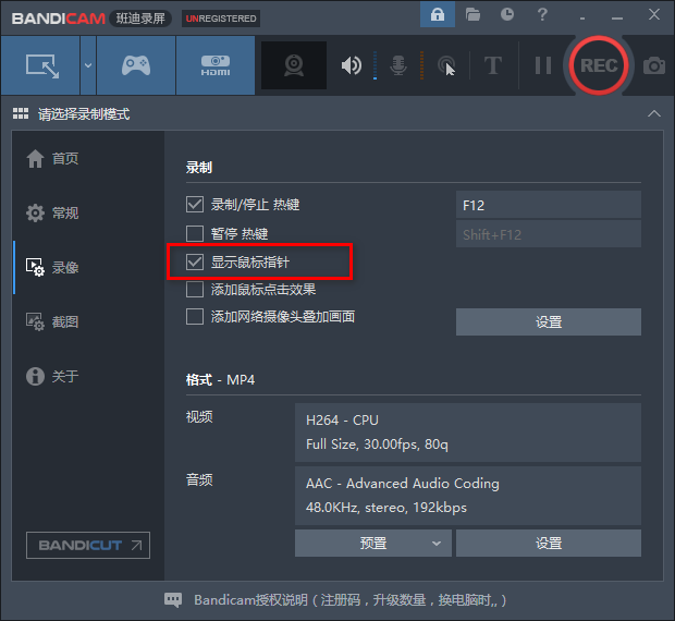 高清视频录制软件(Bandisoft Bandicam)
